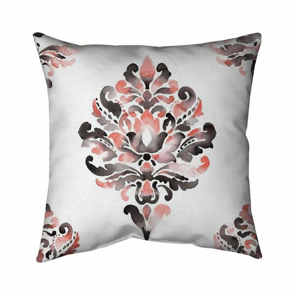 Fondo 26 x 26 in. Coral Baroque Ornament-Double Sided Print Indoor Pillow FO2794168